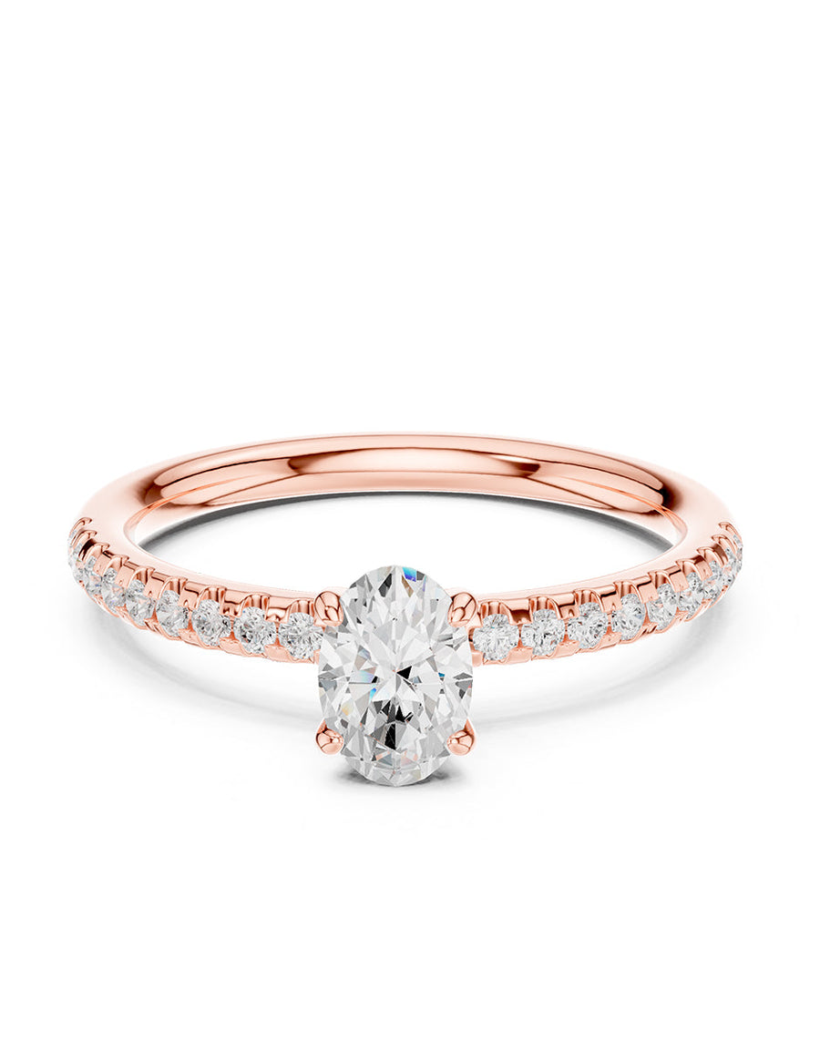 Montura para personalizar - piedras laterales - AMORE253-OV