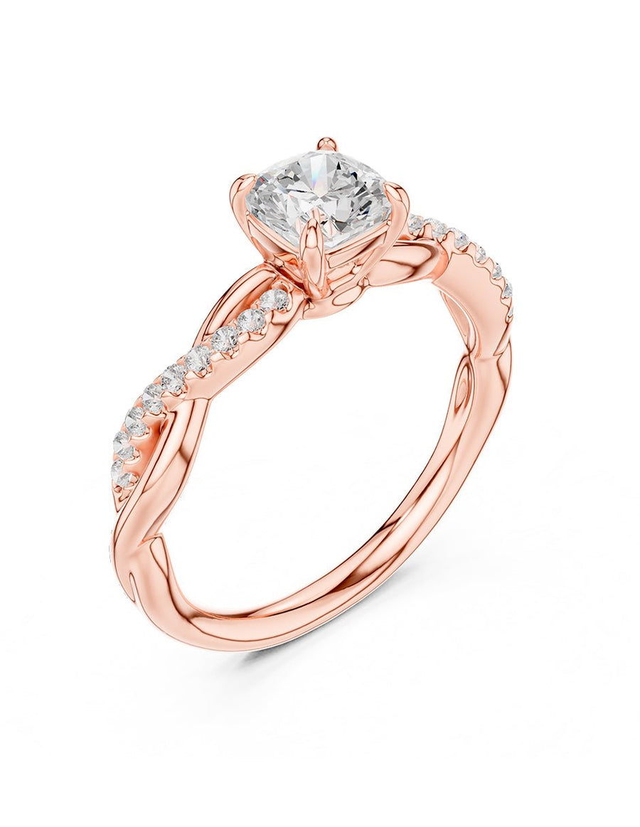 Anillo de compromiso - piedras laterales - AMORE254-CU-LG