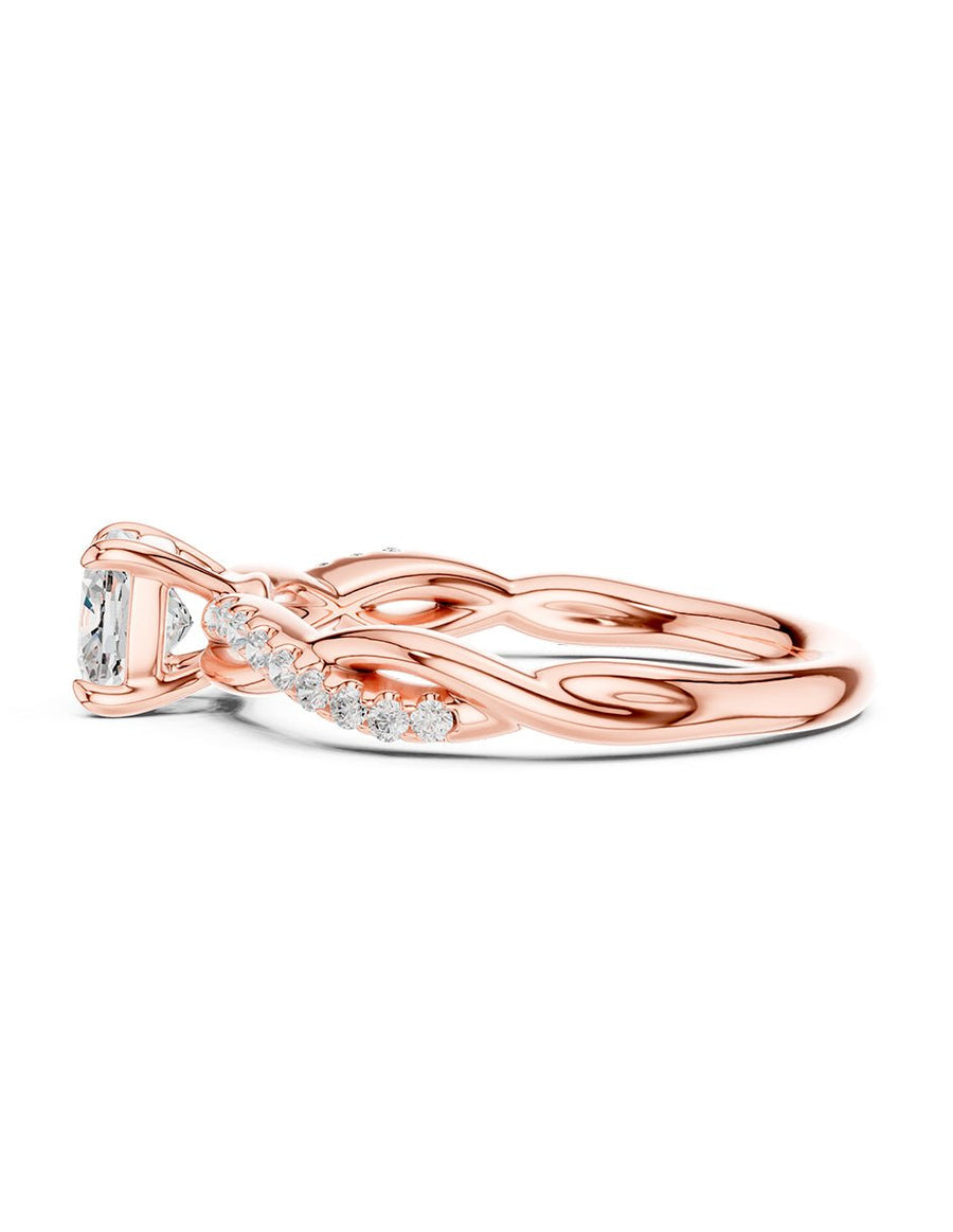 Anillo de compromiso - piedras laterales - AMORE254-CU-LG
