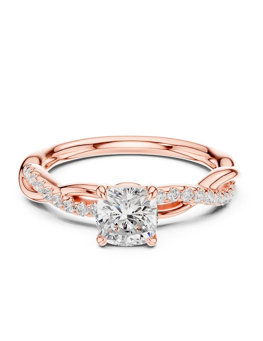 Anillo de compromiso - piedras laterales - AMORE254-CU-LG