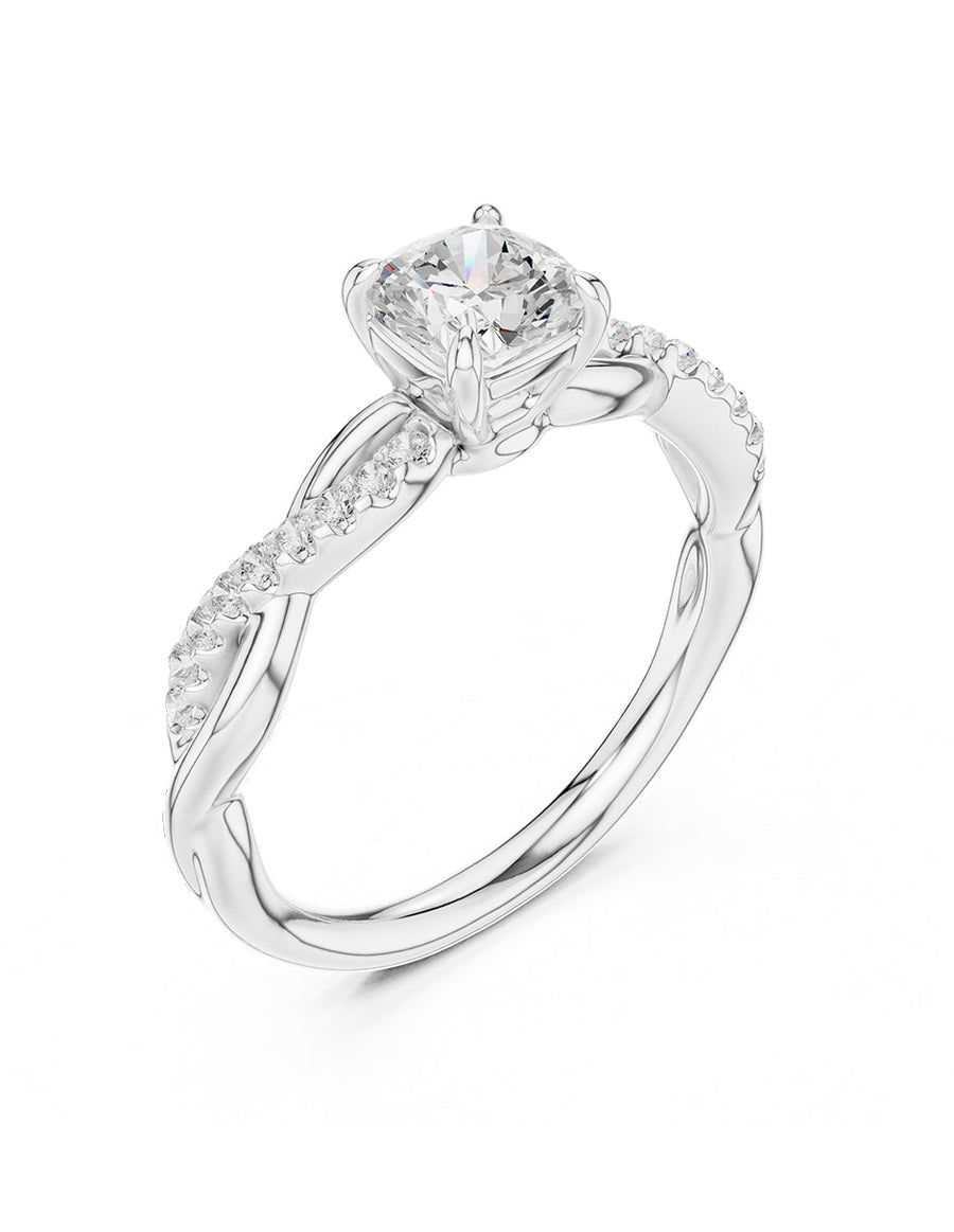 Anillo de compromiso - piedras laterales - AMORE254-CU-LG