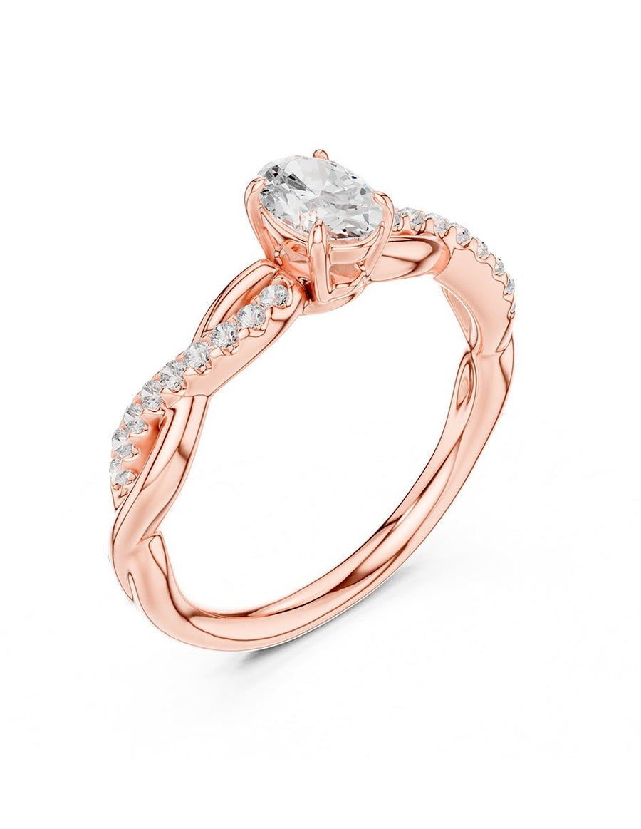 Anillo de compromiso - piedras laterales - AMORE254-OV-LG