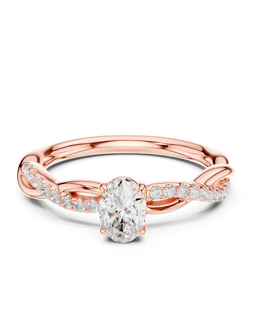 Anillo de compromiso - piedras laterales - AMORE254-OV-LG
