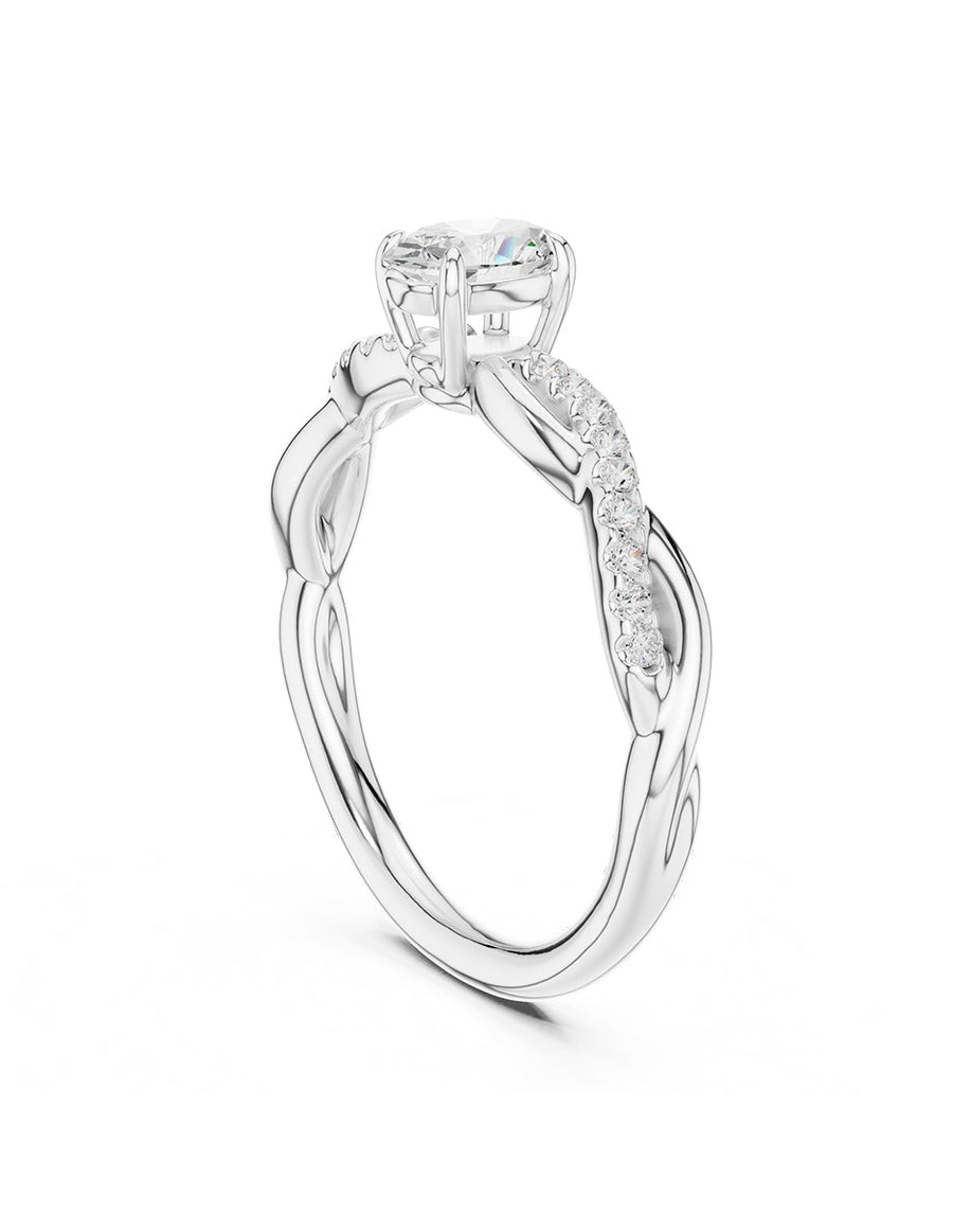Anillo de compromiso - piedras laterales - AMORE254-OV-LG