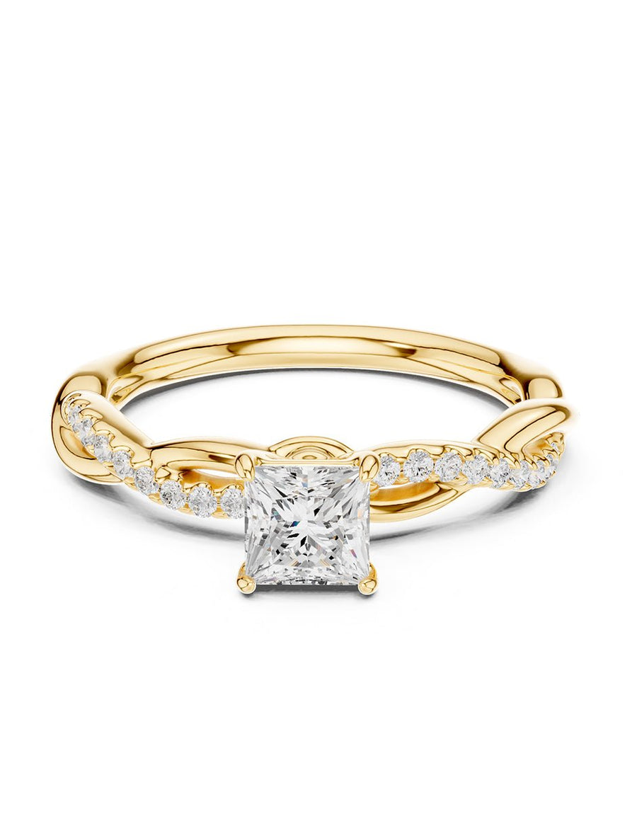 Anillo de compromiso - piedras laterales - AMORE254-PR-LG