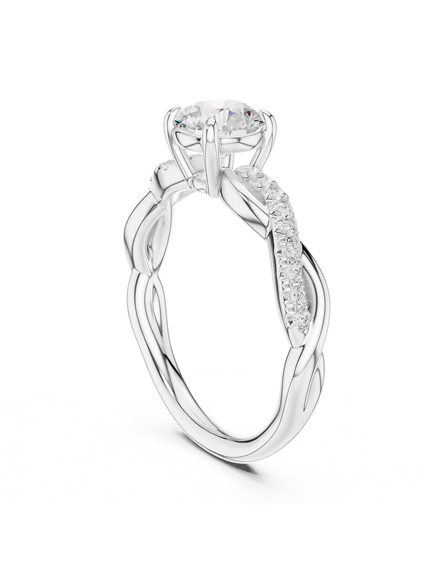 Anillo de compromiso - piedras laterales - AMORE254-RD-LG