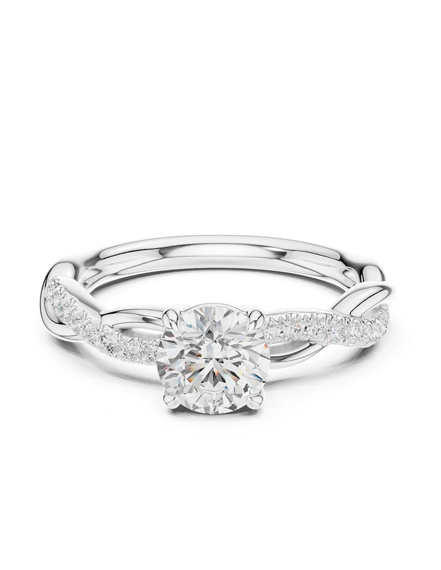 Anillo de compromiso - piedras laterales - AMORE254-RD-LG