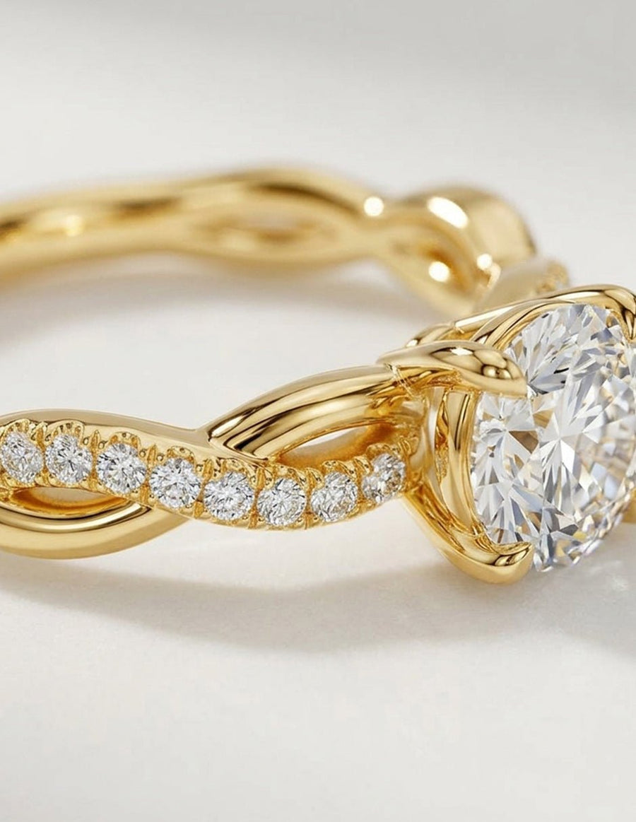 Anillo de compromiso - piedras laterales - AMORE254-RD-LG