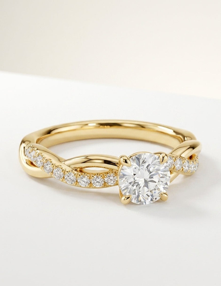 Anillo de compromiso - piedras laterales - AMORE254-RD-LG