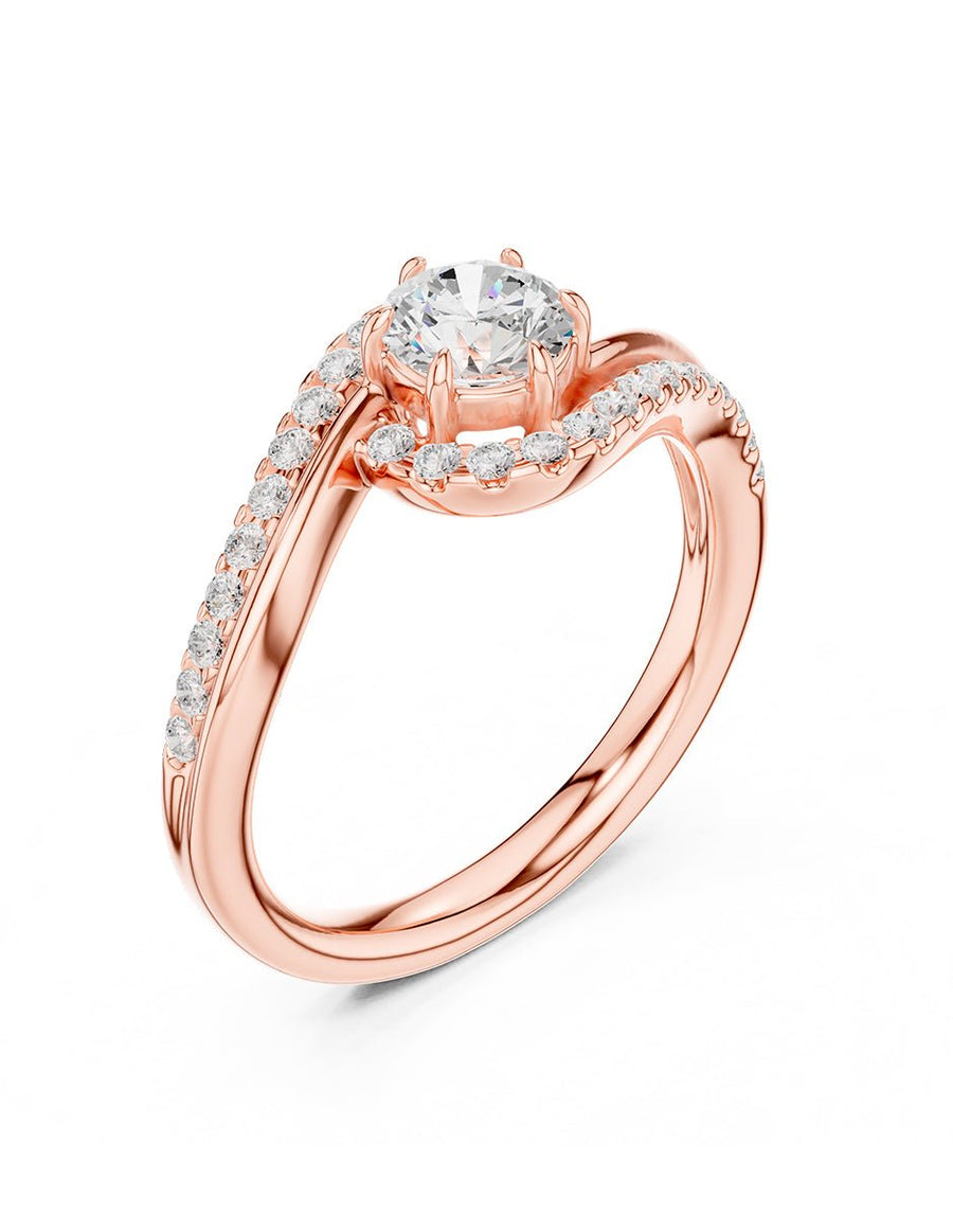 Anillo de compromiso - piedras laterales - AMORE255-RD-LG