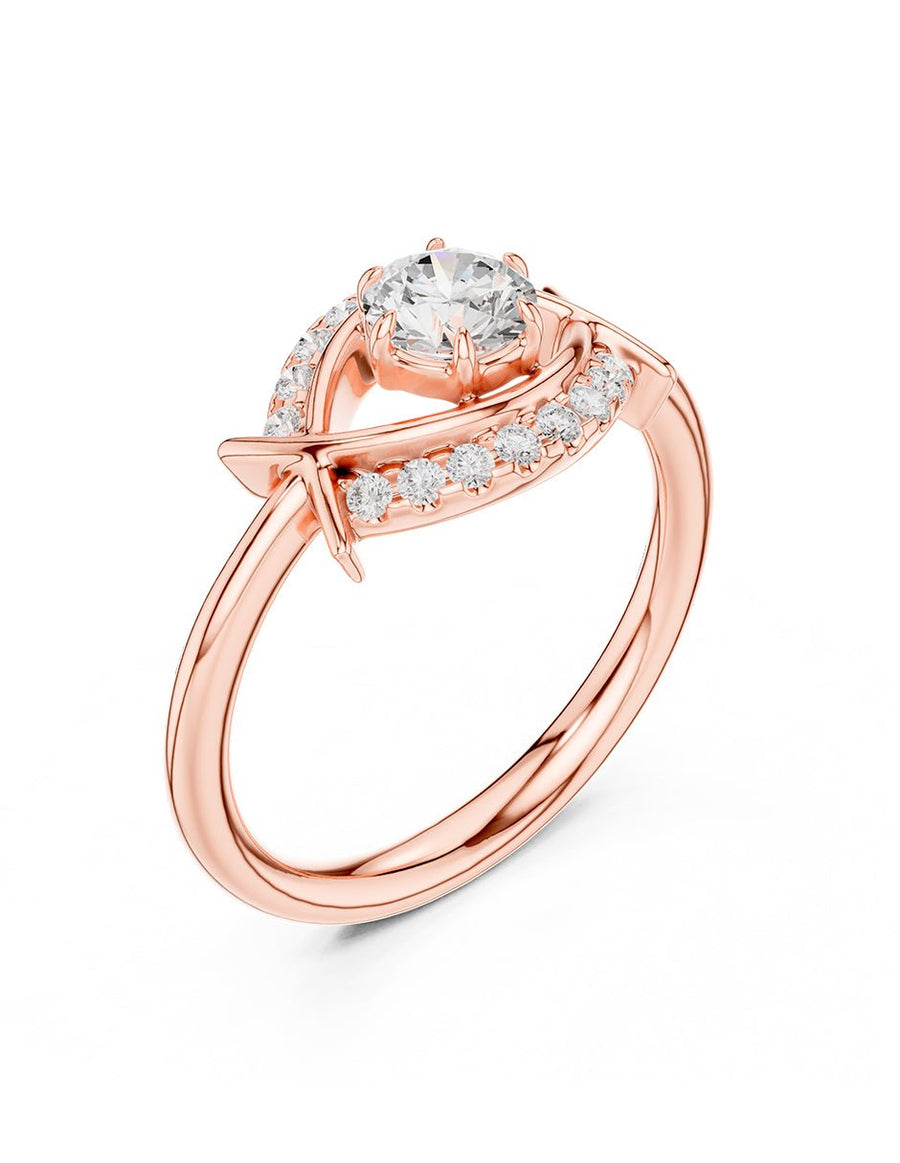 Anillo de compromiso - piedras laterales - AMORE256-RD-LG