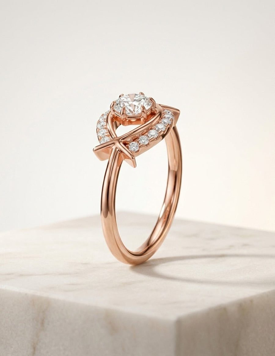 Anillo de compromiso - piedras laterales - AMORE256-RD-LG