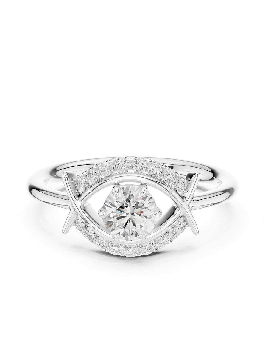 Anillo de compromiso - piedras laterales - AMORE256-RD-LG