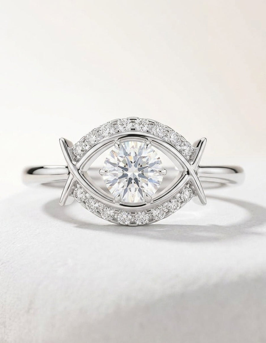 Anillo de compromiso - piedras laterales - AMORE256-RD-LG