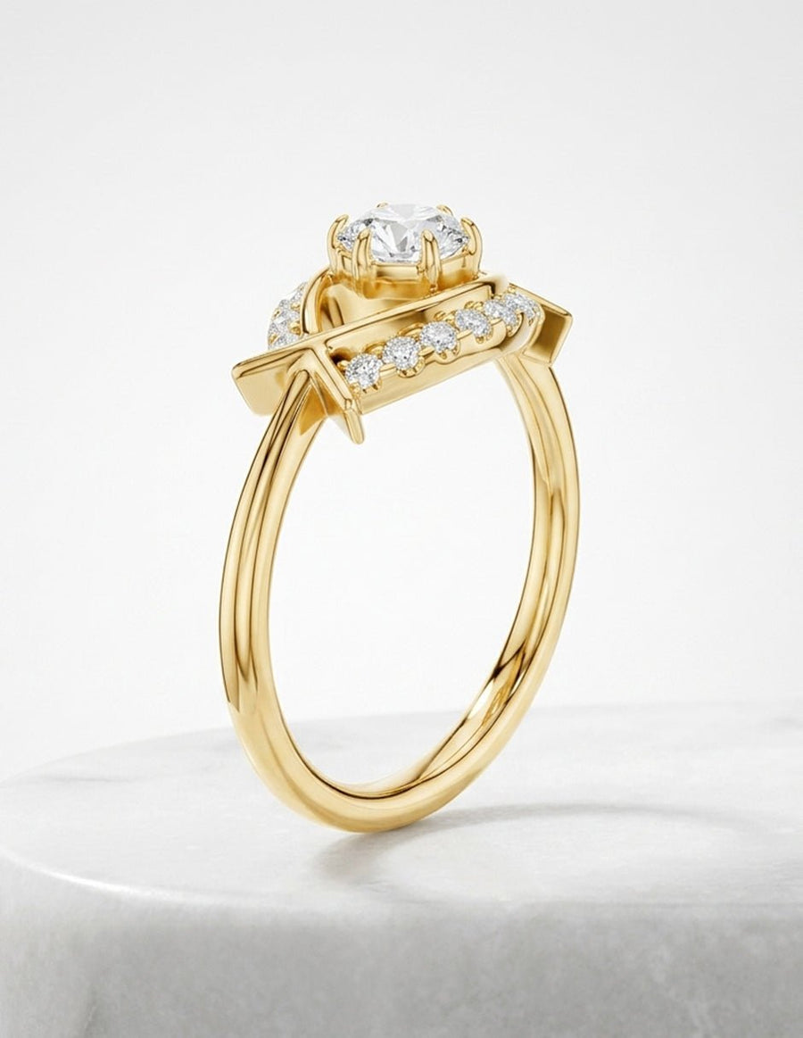 Anillo de compromiso - piedras laterales - AMORE256-RD-LG