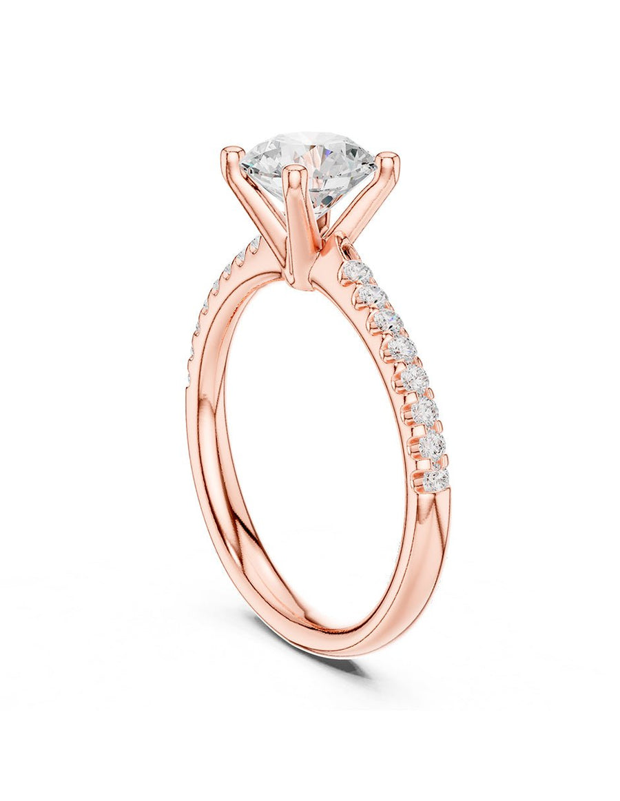 Anillo de compromiso - piedras laterales - AMORE257-RD-LG