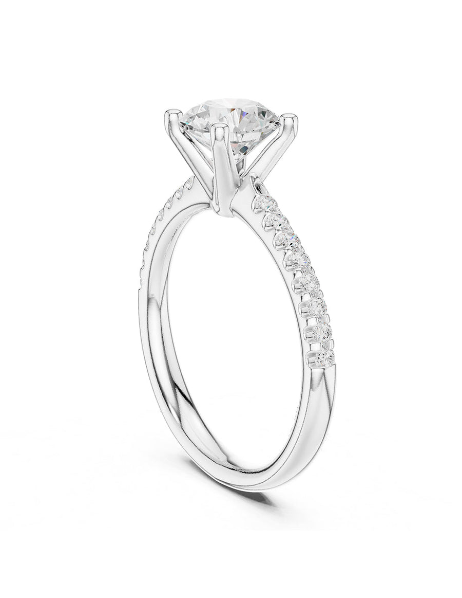Anillo de compromiso - piedras laterales - AMORE257-RD-LG