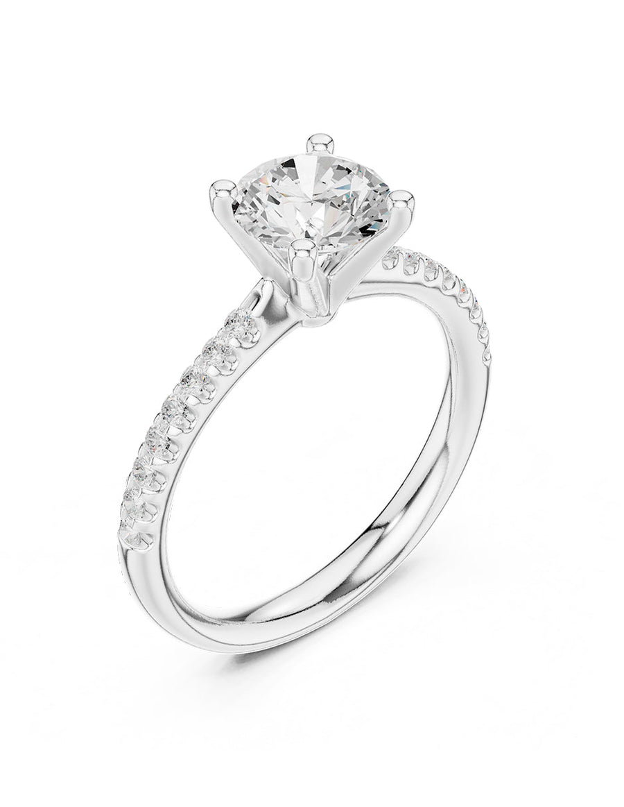 Anillo de compromiso - piedras laterales - AMORE257-RD-LG