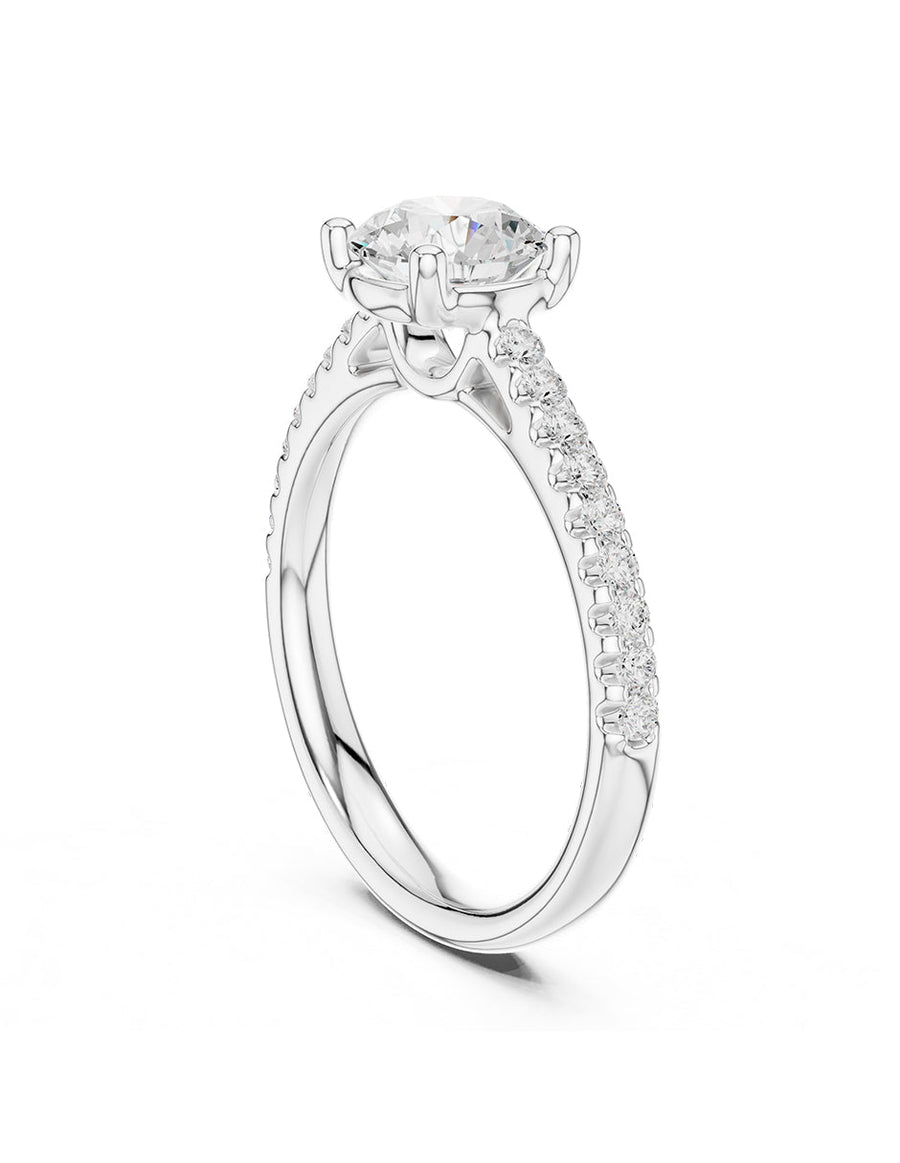 Anillo de compromiso - piedras laterales - AMORE258-RD-LG