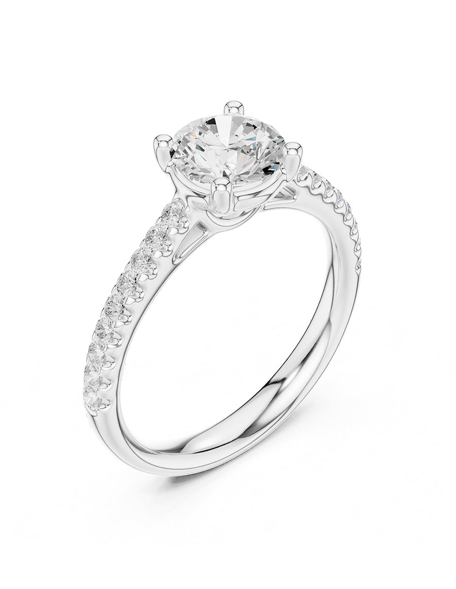 Anillo de compromiso - piedras laterales - AMORE258-RD-LG