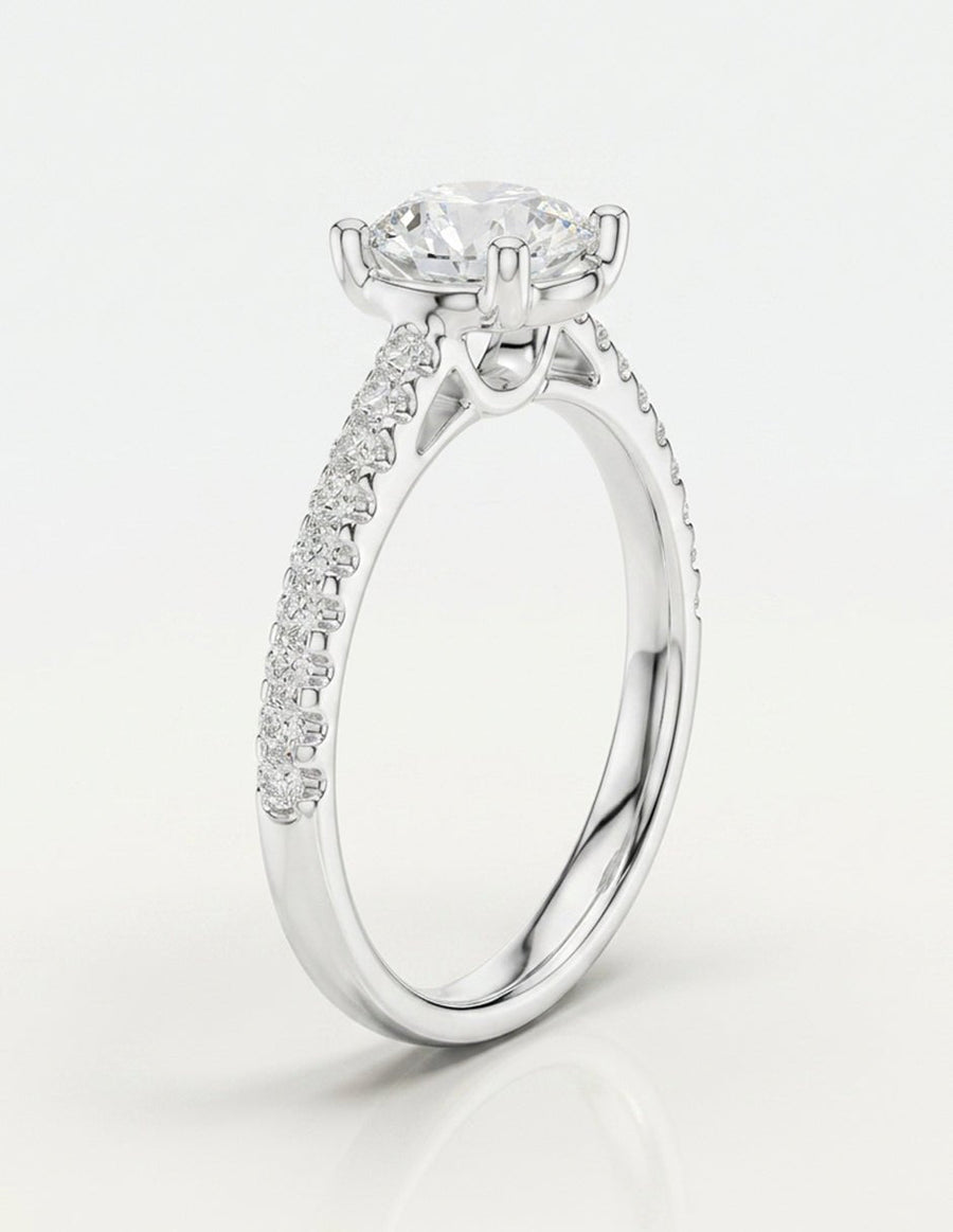 Anillo de compromiso - piedras laterales - AMORE258-RD-LG
