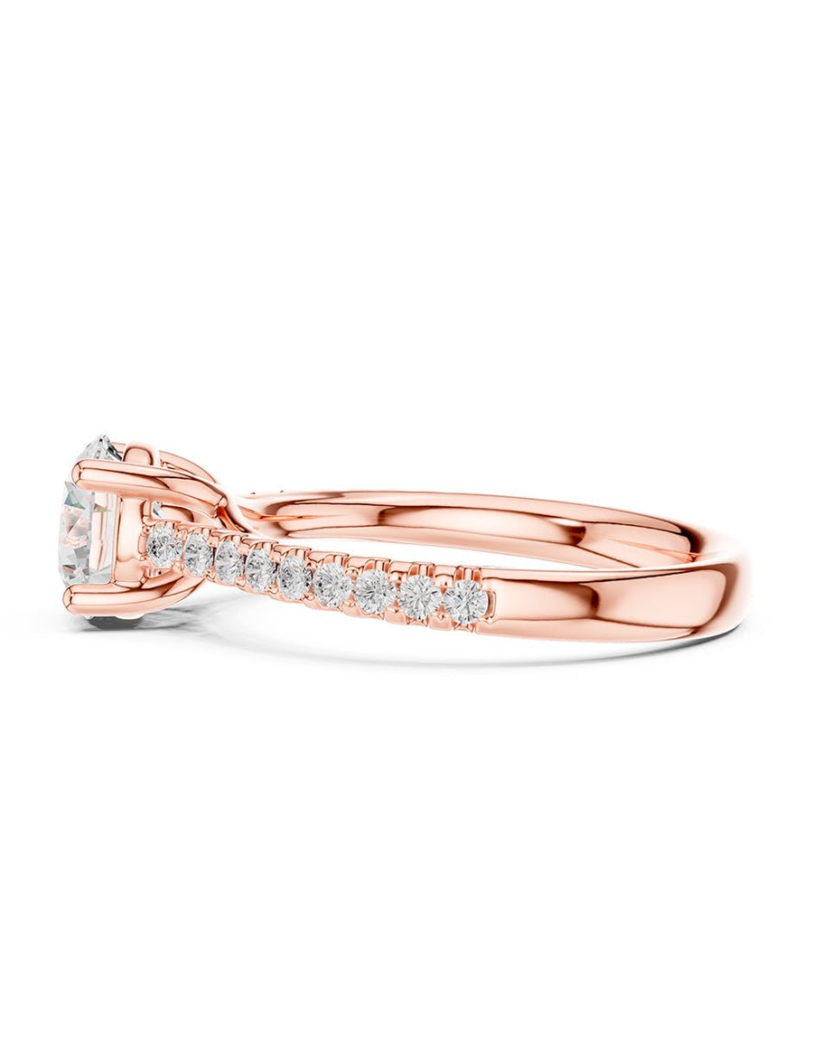 Anillo de compromiso - piedras laterales - AMORE259-RD-LG