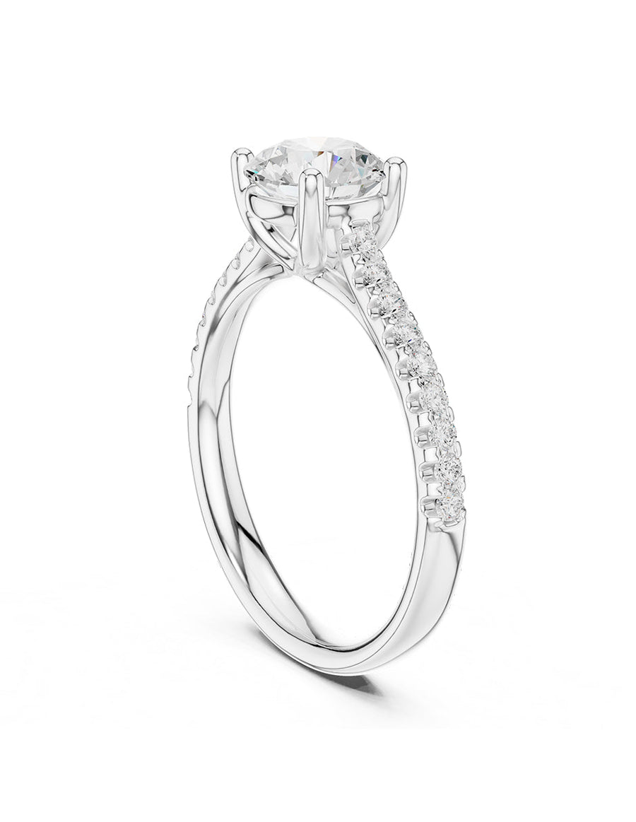 Anillo de compromiso - piedras laterales - AMORE259-RD-LG