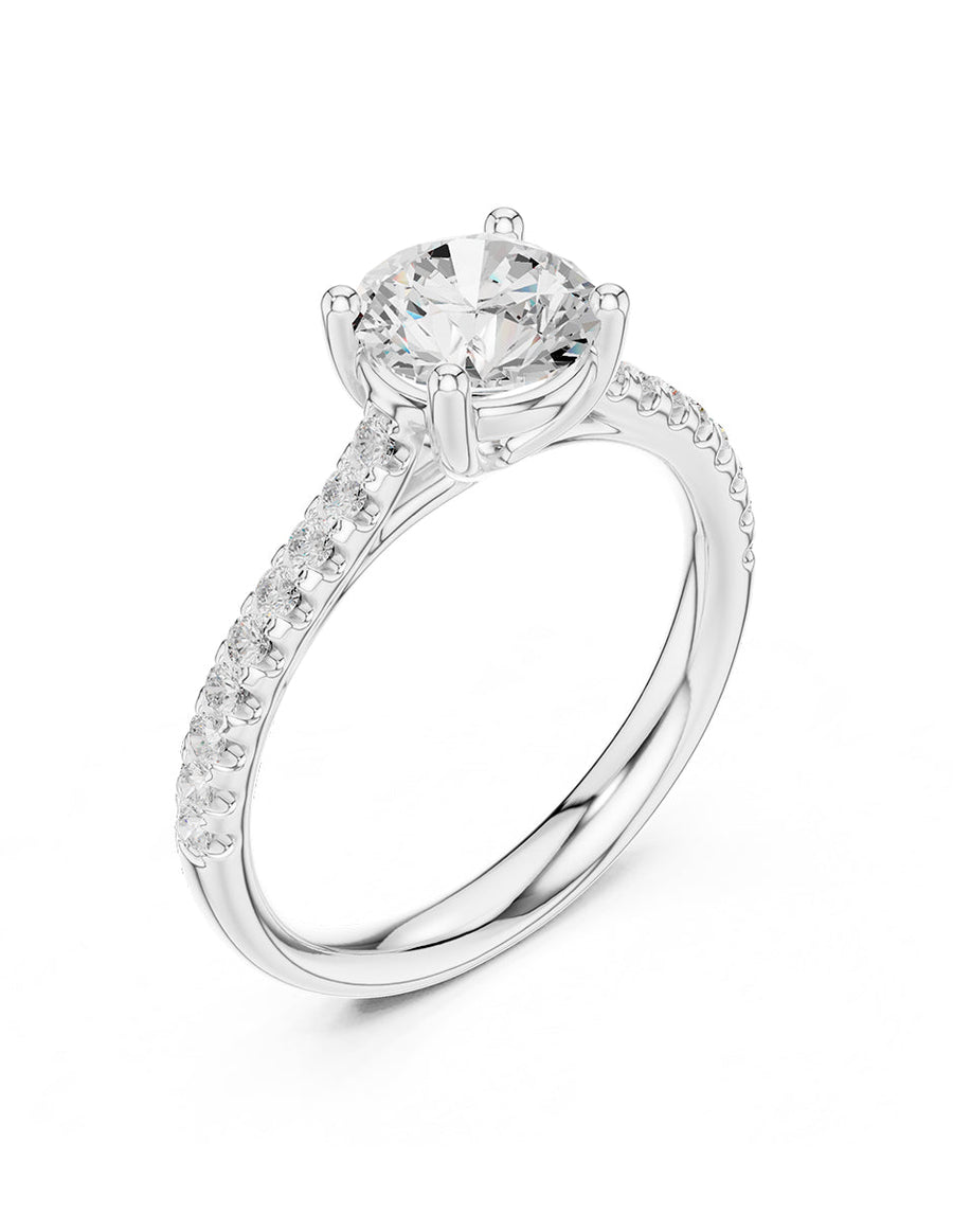 Anillo de compromiso - piedras laterales - AMORE259-RD-LG