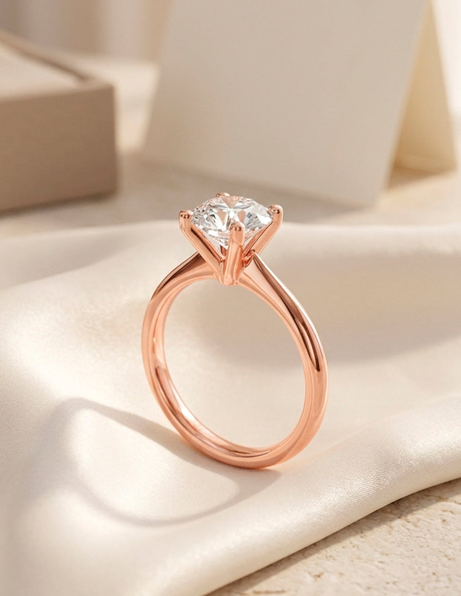 Anillo de Compromiso - solitario - AMORE26-RD-CZ