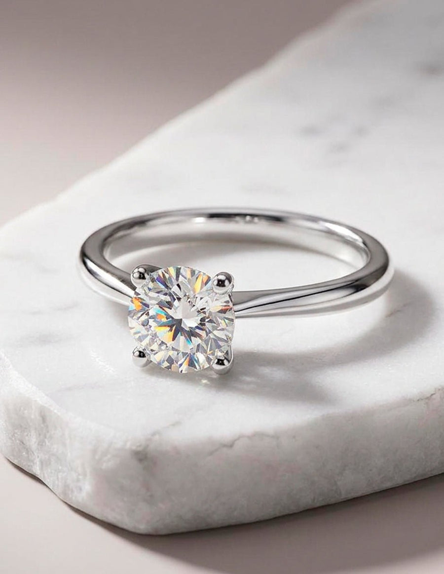 Anillo de Compromiso - solitario - AMORE26-RD-CZ