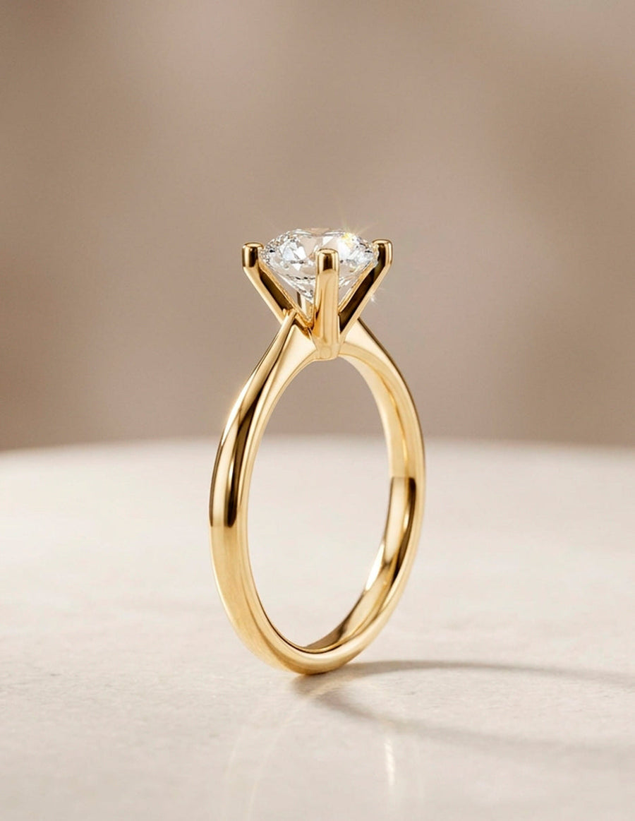 Anillo de Compromiso - solitario - AMORE26-RD-CZ
