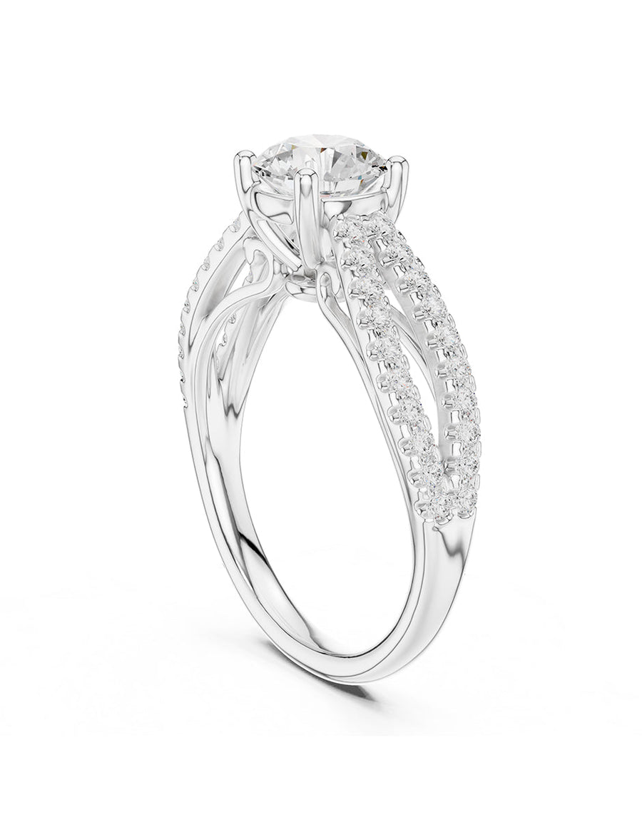 Anillo de compromiso - piedras laterales - AMORE260-RD-LG