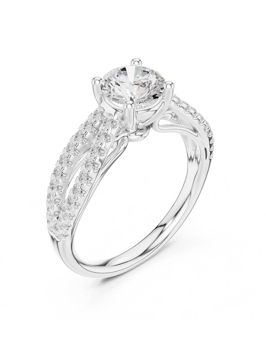 Anillo de compromiso - piedras laterales - AMORE260-RD-LG