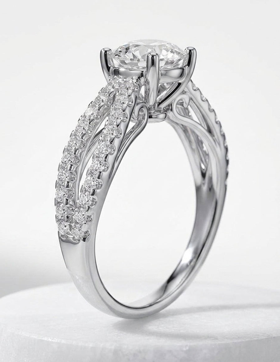 Anillo de compromiso - piedras laterales - AMORE260-RD-LG
