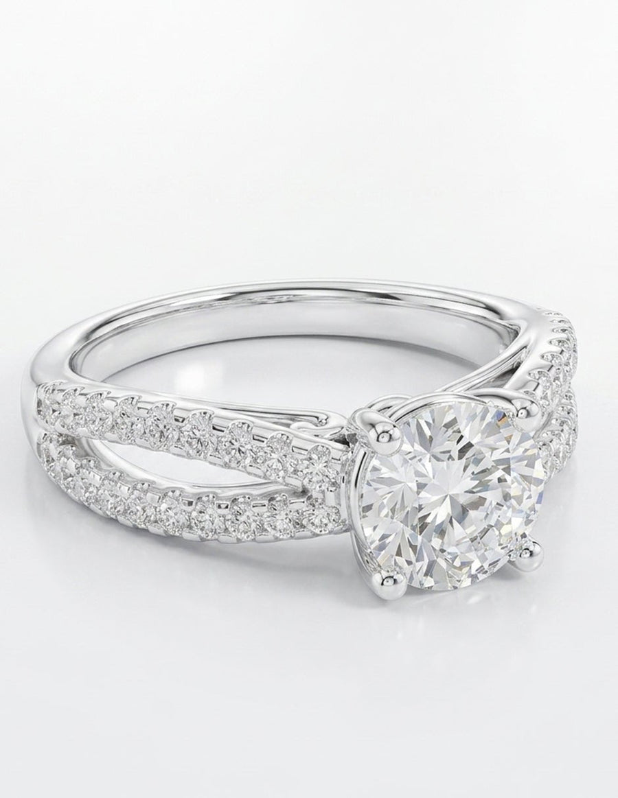 Anillo de compromiso - piedras laterales - AMORE260-RD-LG