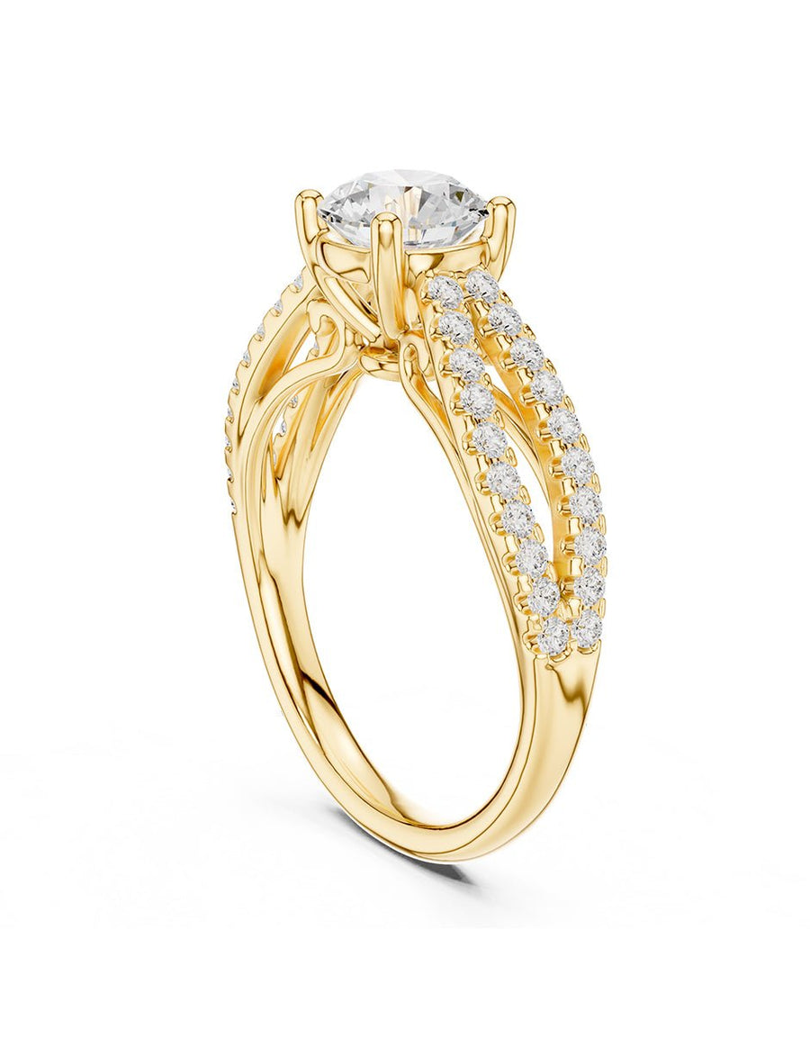Anillo de compromiso - piedras laterales - AMORE260-RD-LG