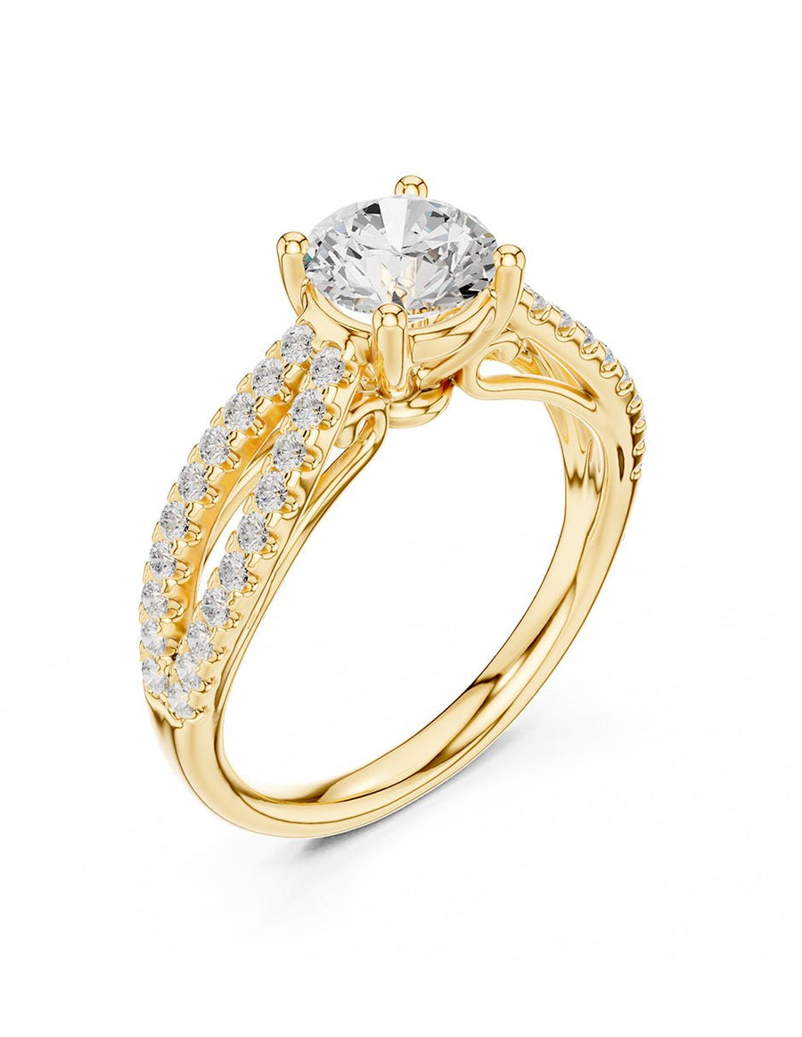 Anillo de compromiso - piedras laterales - AMORE260-RD-LG