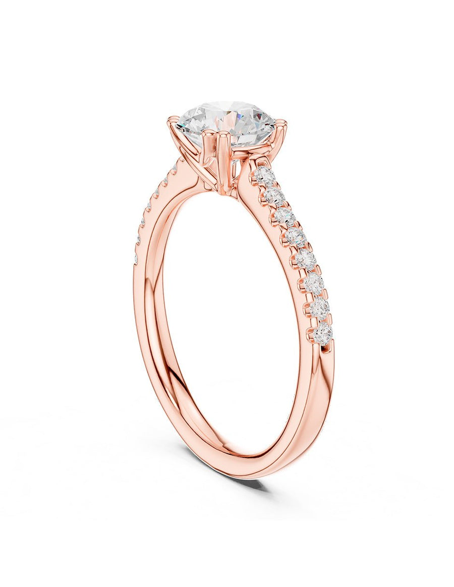 Anillo de compromiso - piedras laterales - AMORE261-RD-LG