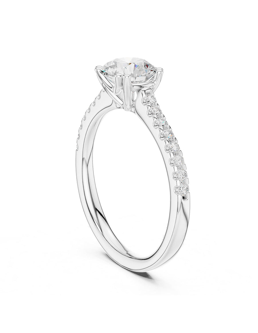 Anillo de compromiso - piedras laterales - AMORE261-RD-LG