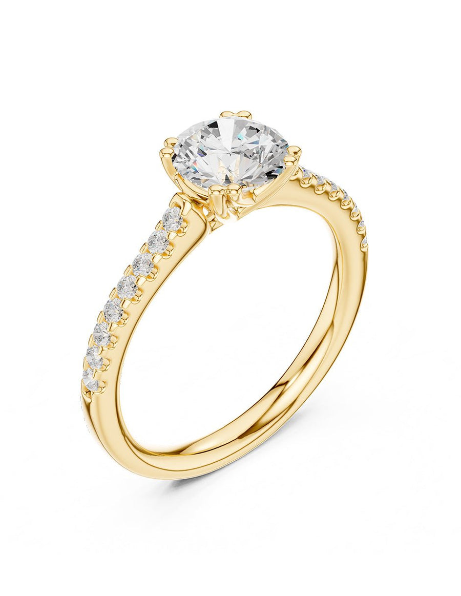 Anillo de compromiso - piedras laterales - AMORE261-RD-LG