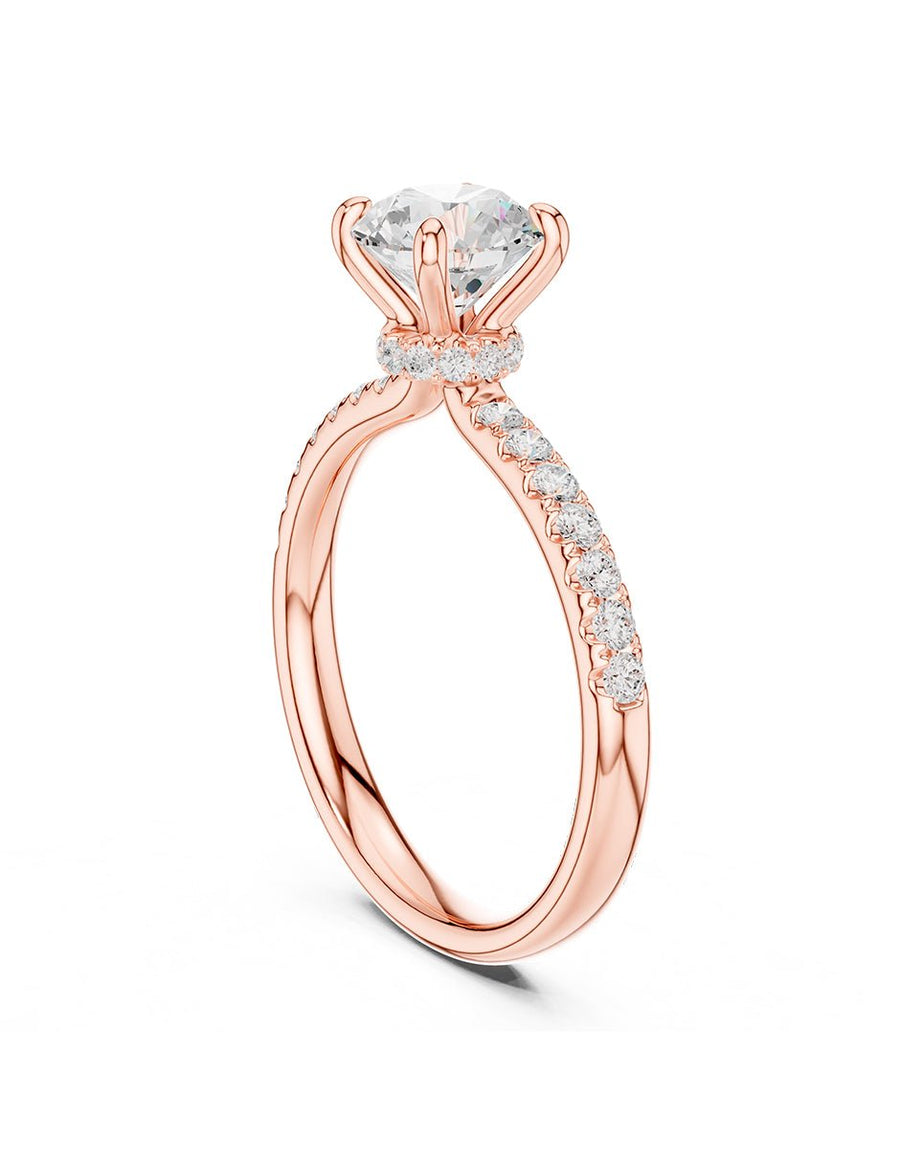Anillo de compromiso - piedras laterales - AMORE262-RD-LG
