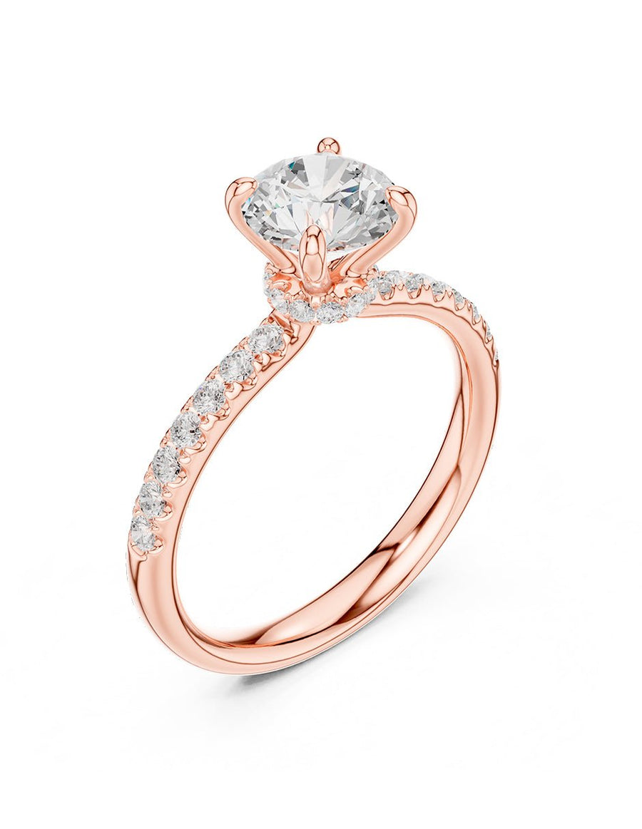 Anillo de compromiso - piedras laterales - AMORE262-RD-LG