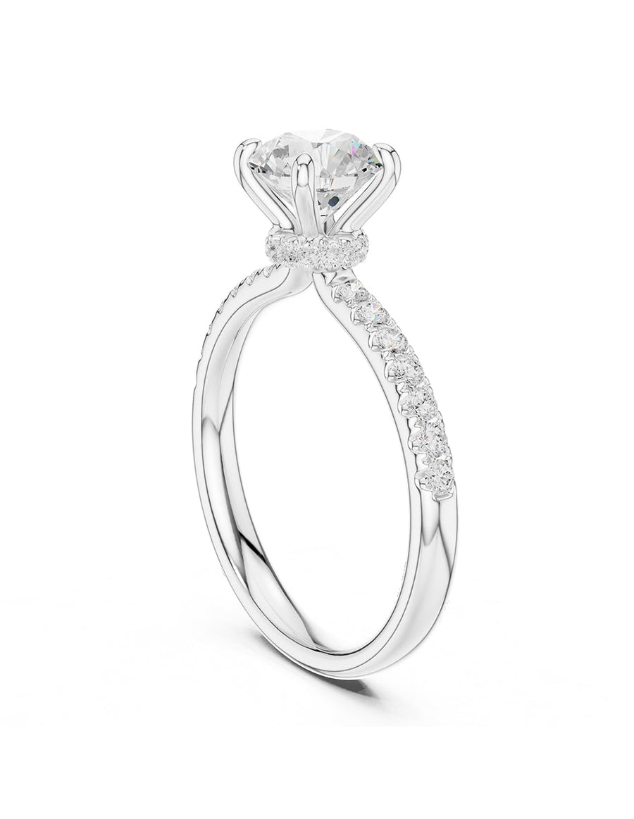Anillo de compromiso - piedras laterales - AMORE262-RD-LG