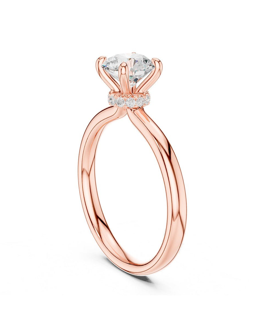 Anillo de compromiso - piedras laterales - AMORE263-RD-LG