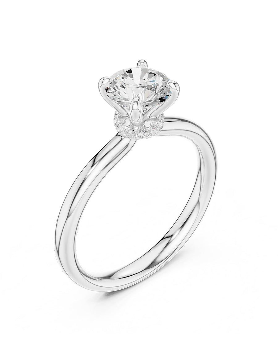 Anillo de compromiso - piedras laterales - AMORE263-RD-LG