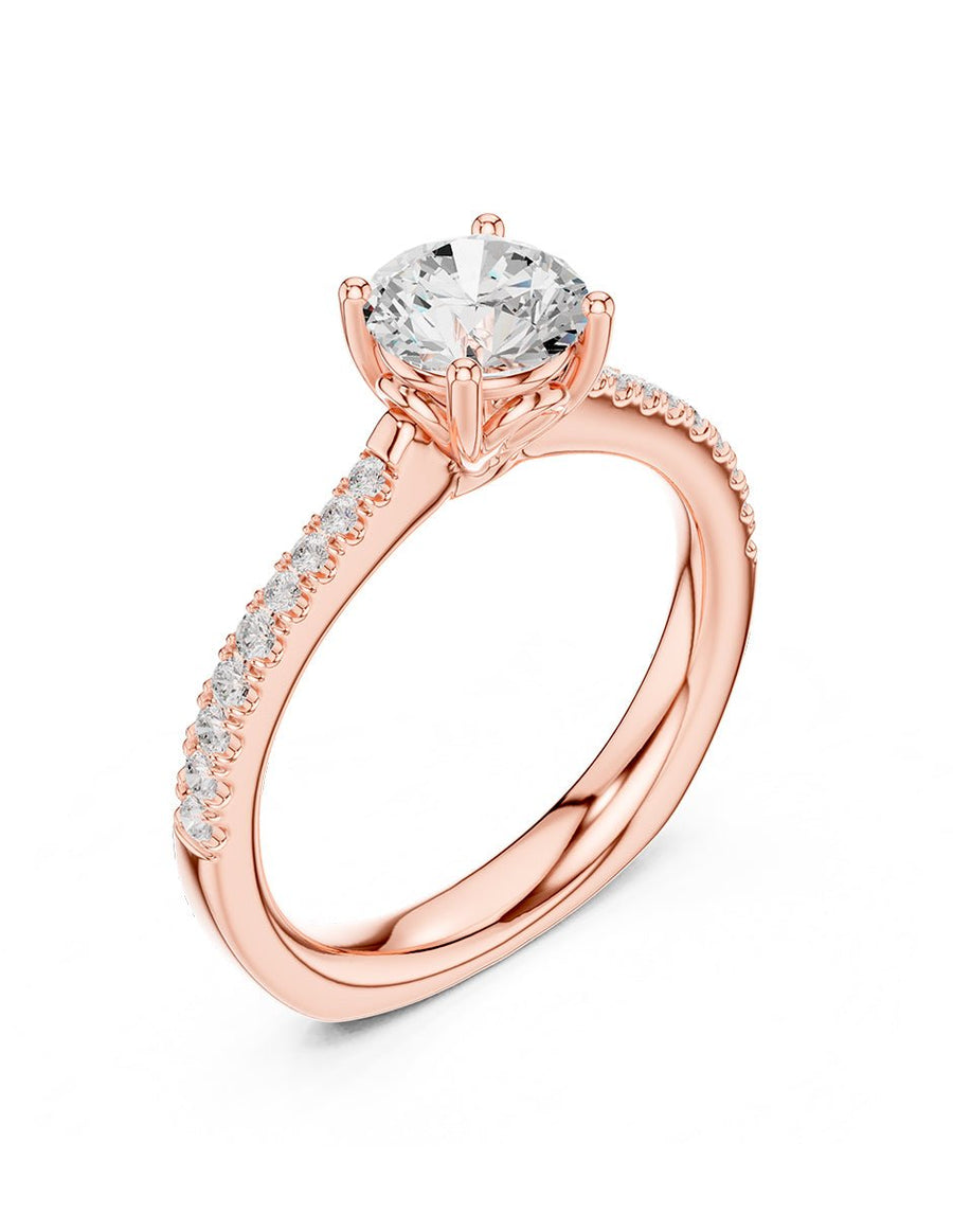 Anillo de compromiso - piedras laterales - AMORE264-RD-LG