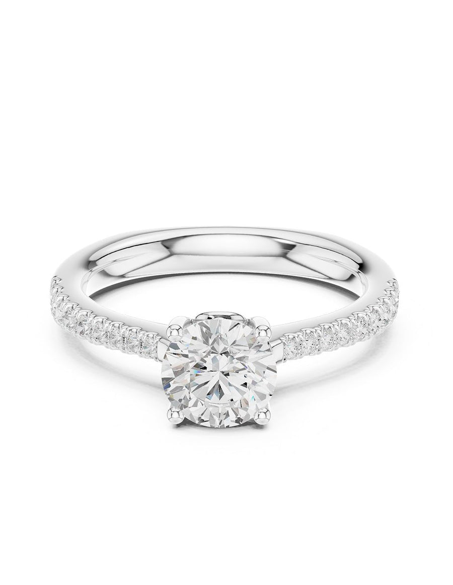 Anillo de compromiso - piedras laterales - AMORE264-RD-LG
