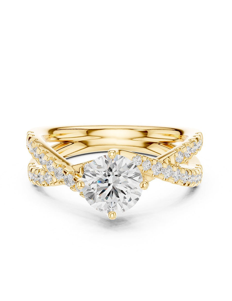 Anillo de compromiso - piedras laterales - AMORE265-RD-LG