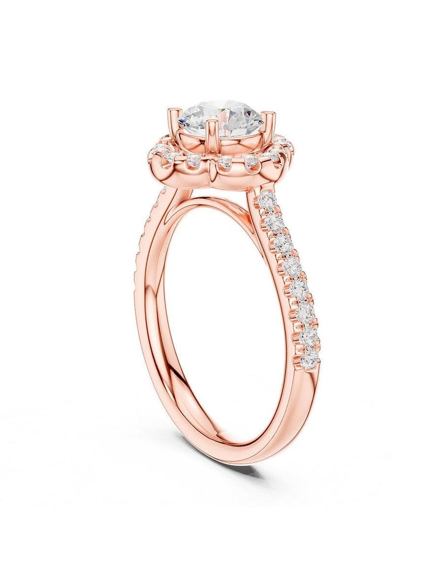 Anillo de compromiso - piedras laterales - AMORE266-RD-LG