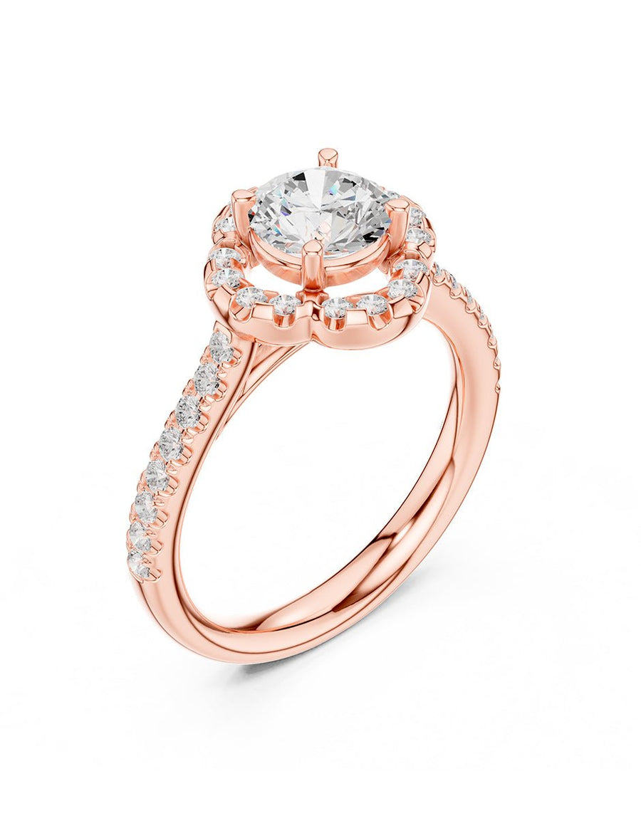Anillo de compromiso - piedras laterales - AMORE266-RD-LG